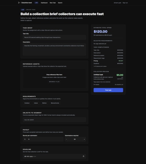 DataHarvest – screenshot 1