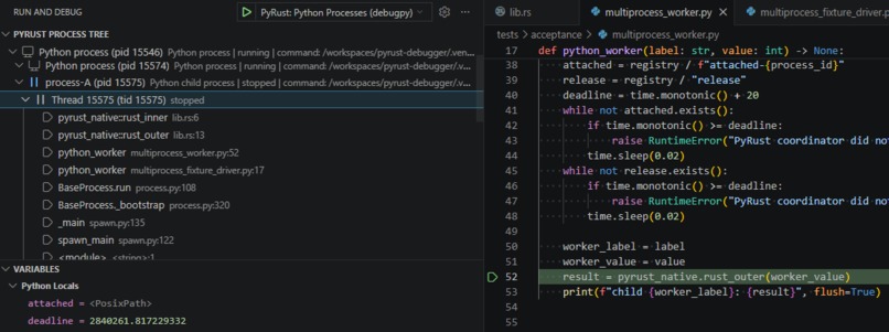 python-rust-debugger integration – screenshot 1