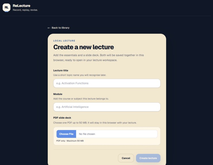 ReLecture – screenshot 1