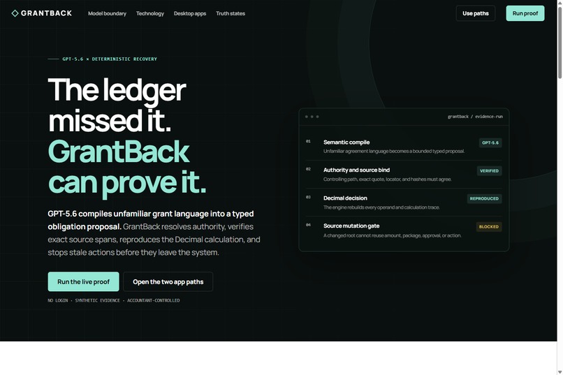 GrantBack – screenshot 1