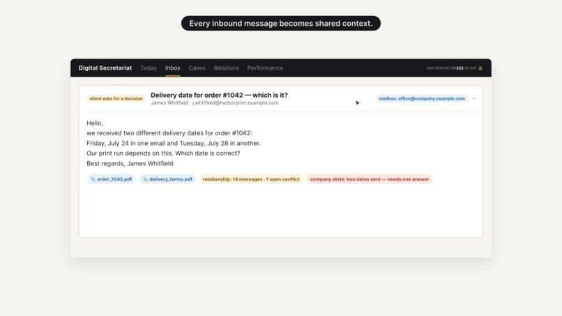 The digital secretariat – screenshot 2