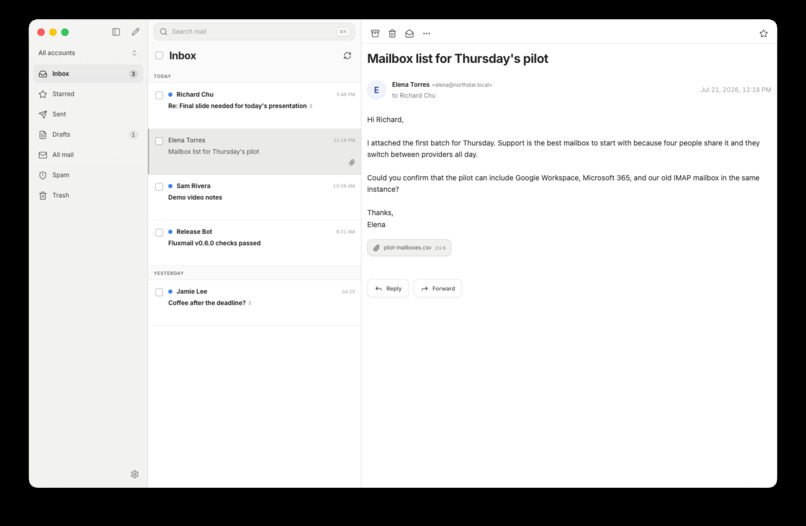 Fluxmail – screenshot 1