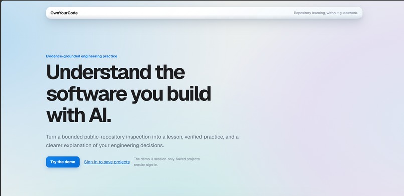 OwnYourCode – screenshot 1
