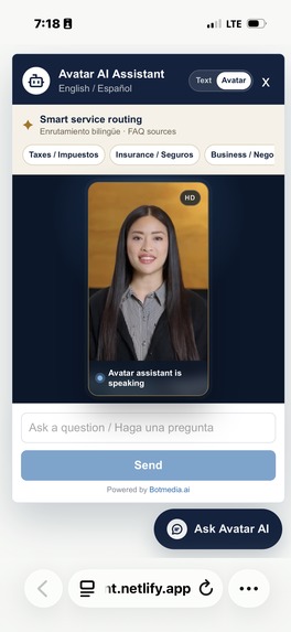 Avatar AI Assistant for small business – screenshot 1