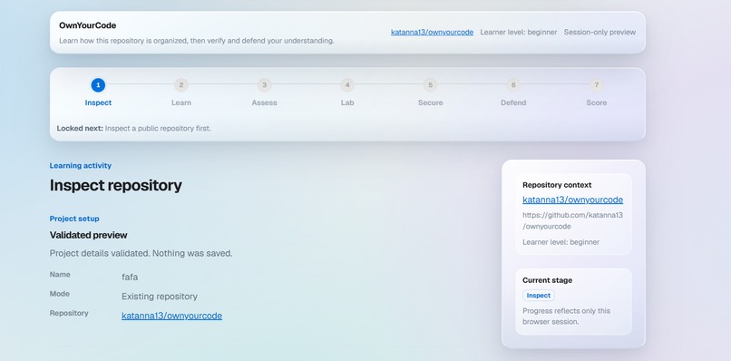 OwnYourCode – screenshot 3