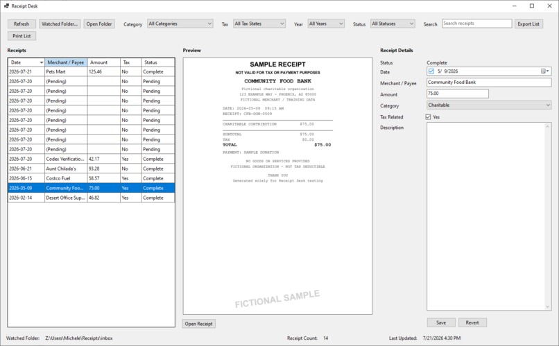 ReceiptDesk – screenshot 2