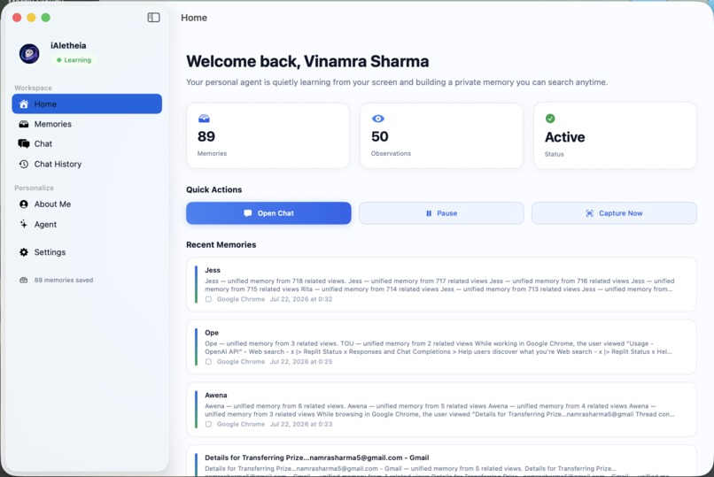 iAletheia – screenshot 1