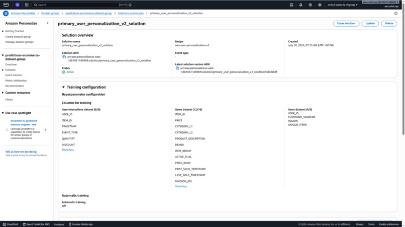Codex built/deployed Recommendation system on AWS – screenshot 5