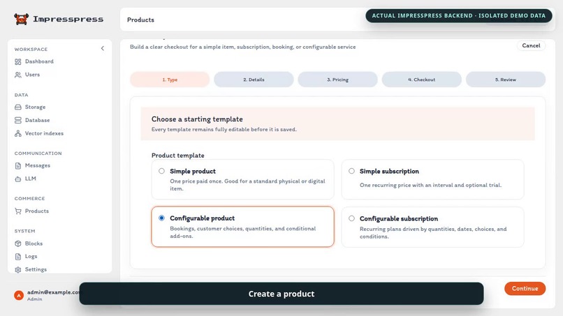 impresspress.org products – screenshot 3