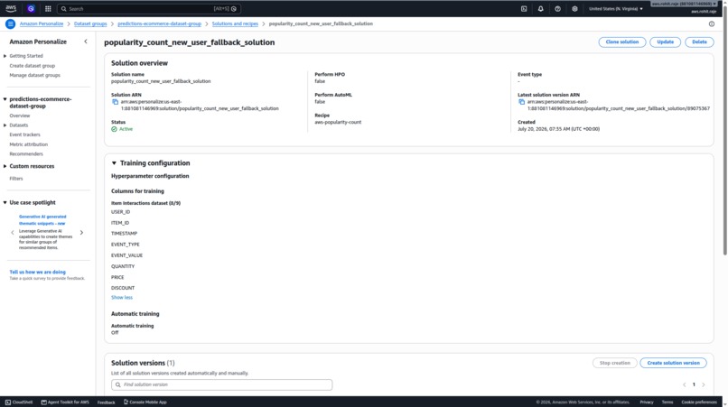 Codex built/deployed Recommendation system on AWS – screenshot 6