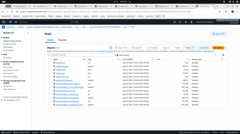 Codex built/deployed Recommendation system on AWS – screenshot 10