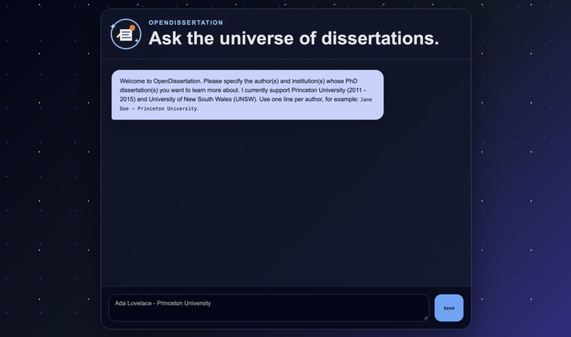 OpenDissertation – screenshot 2