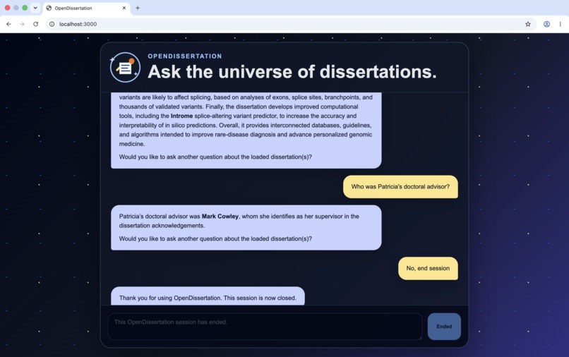 OpenDissertation – screenshot 3