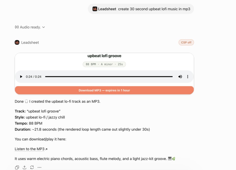 Leadsheet – screenshot 3