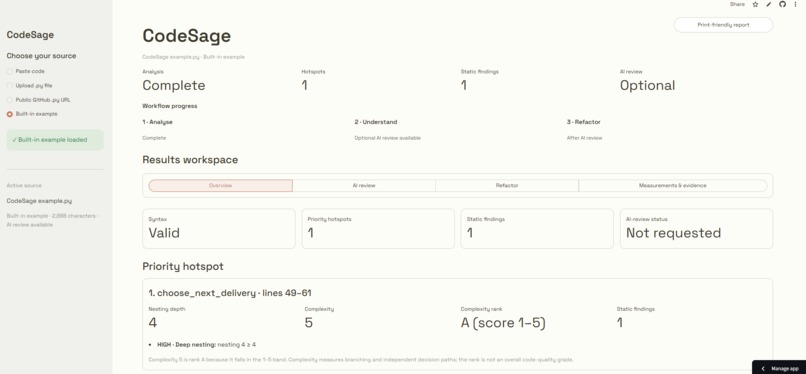 CodeSage – screenshot 1