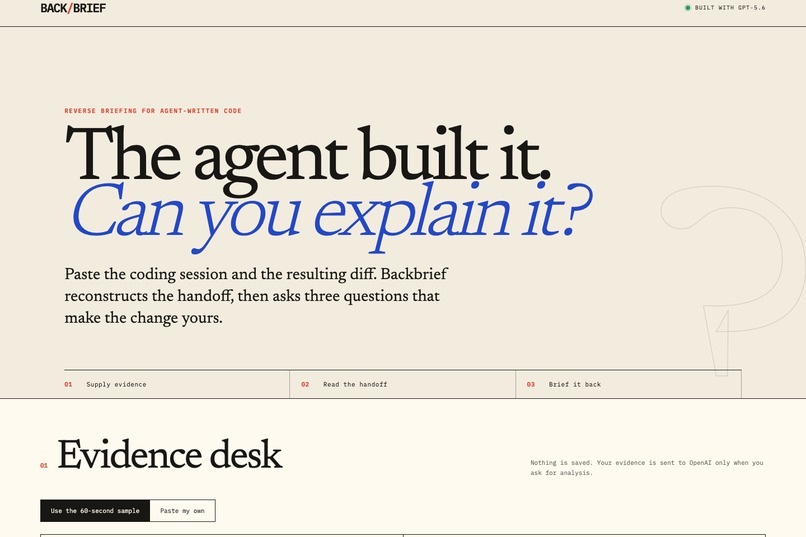 Backbrief – screenshot 1