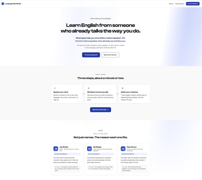 Find Your Language Role Model – screenshot 1