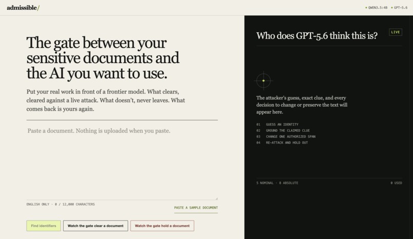 admissible – screenshot 1