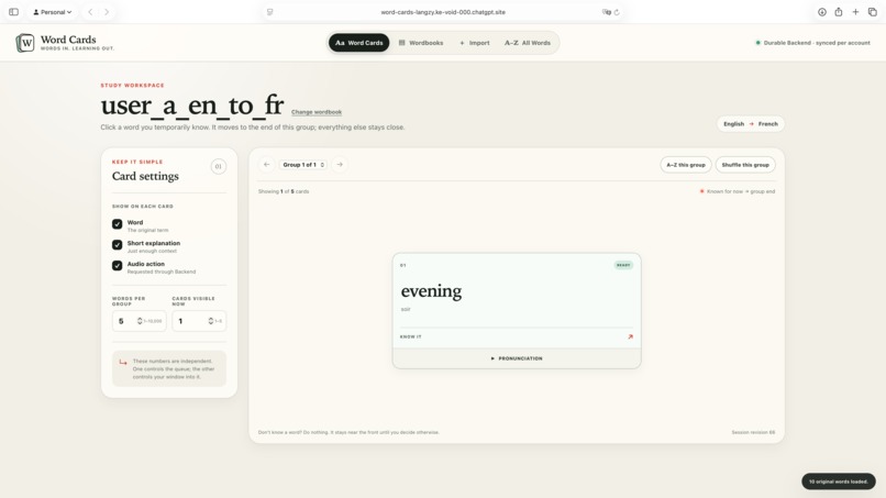 Word Cardzy – screenshot 1