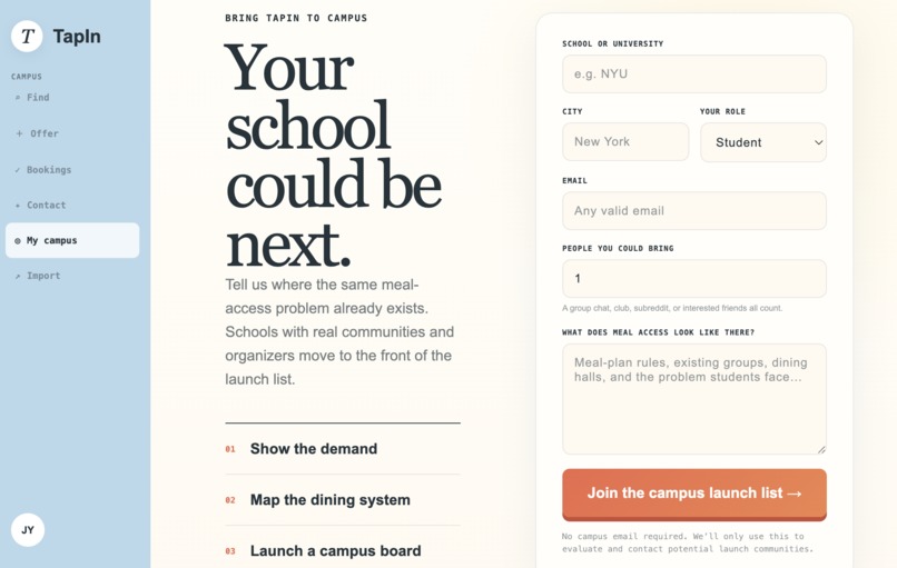 TapIn — Campus meals, matched. – screenshot 7