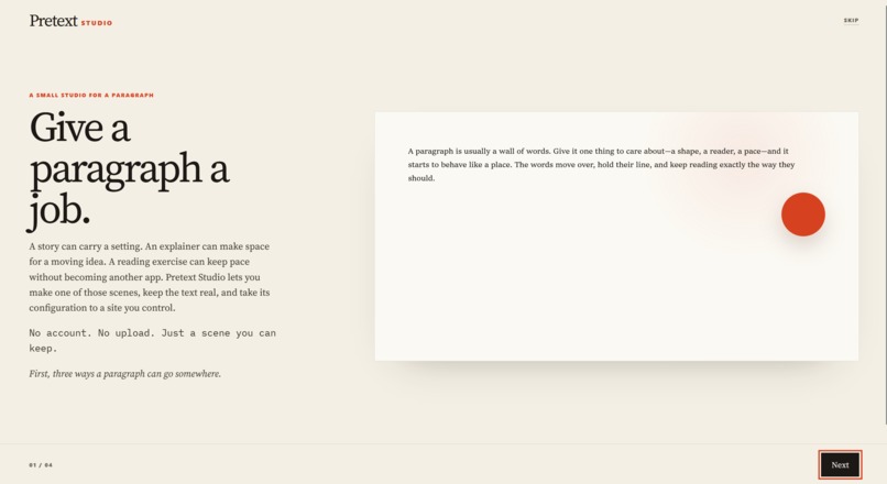 Pretext Studio – screenshot 1