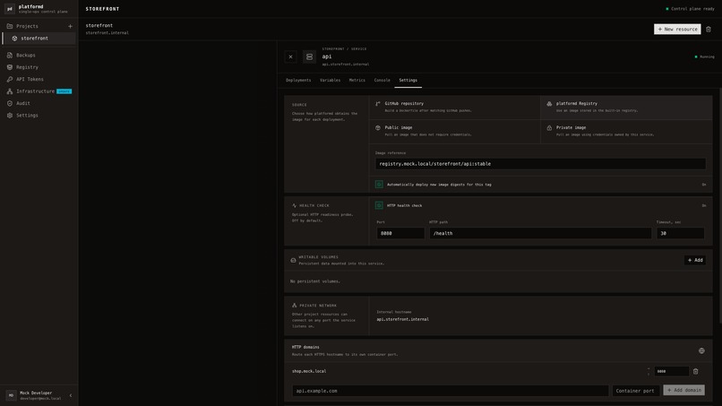 platformd – screenshot 2