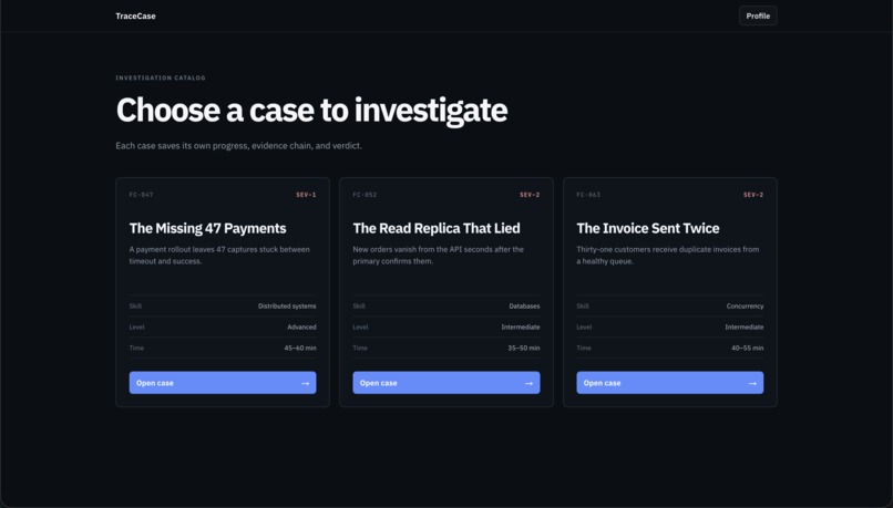 TraceCase – screenshot 1