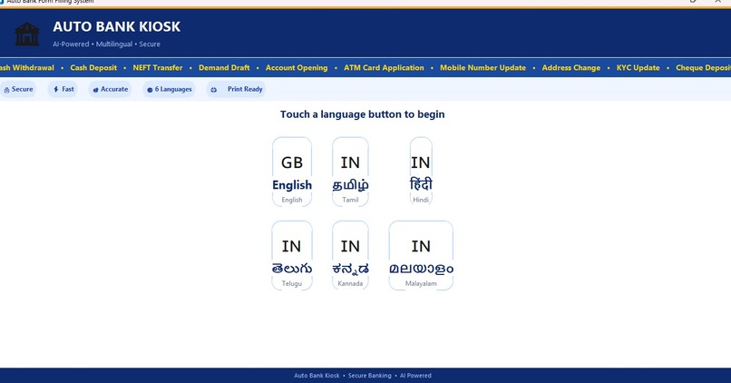AI BASED BANK FORM FILLING KISOK – screenshot 2