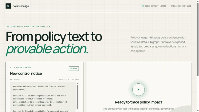 PolicyLineage – screenshot 1
