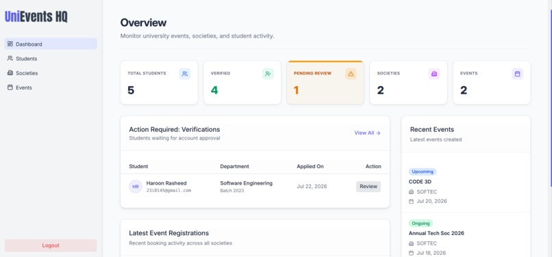 UniEvents HQ – screenshot 1