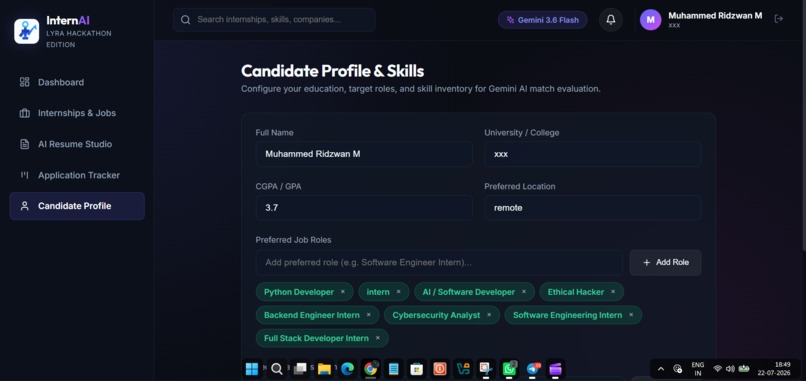 InternAI – screenshot 2