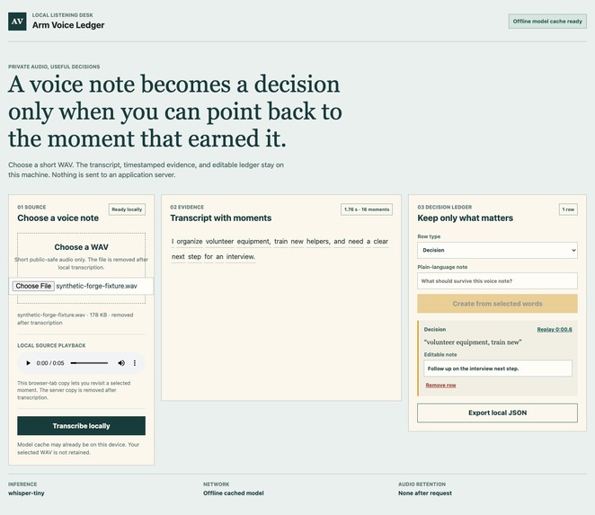 Arm Voice Ledger – screenshot 1