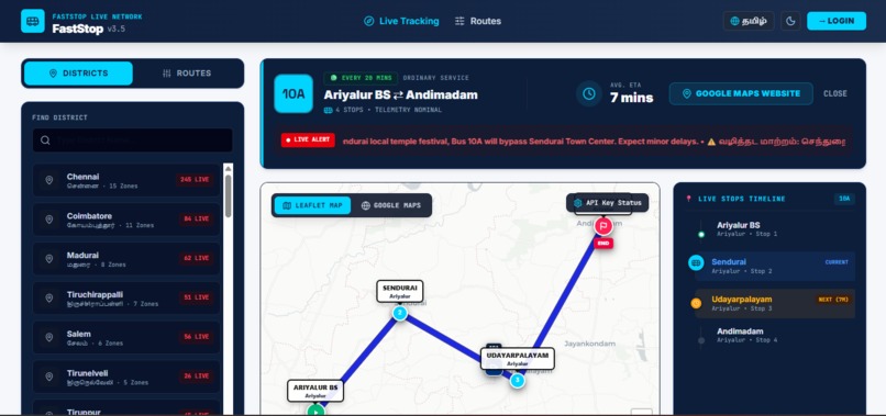 FASTSTOP – Smart Bus Tracking System – screenshot 1