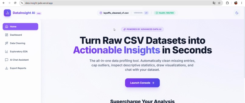 DataInsight – screenshot 1