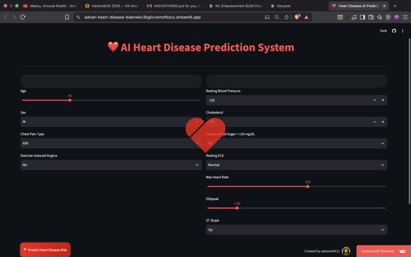 Heart Disease Prediction System – screenshot 1