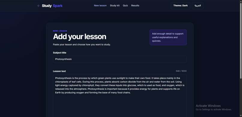StudySpark AI – screenshot 1