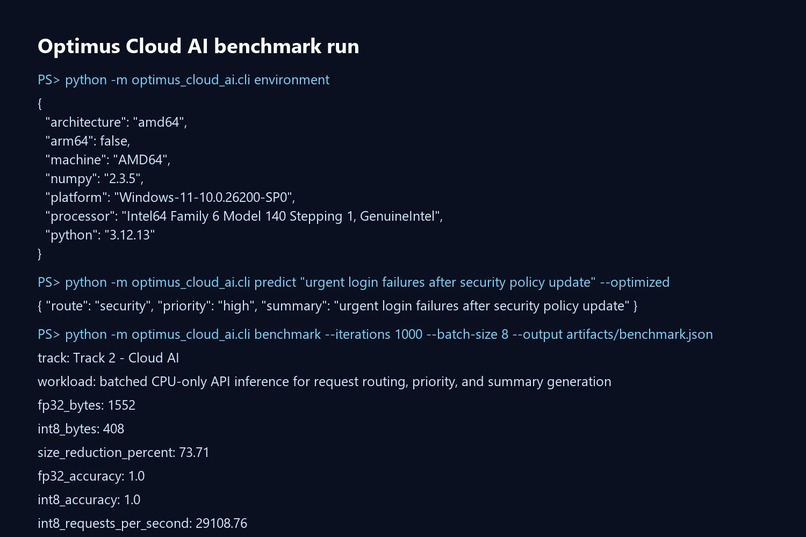 optimus-cloud-ai – screenshot 2