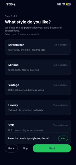 DripMaxx – AI Outfit Feedback Assistant – screenshot 2