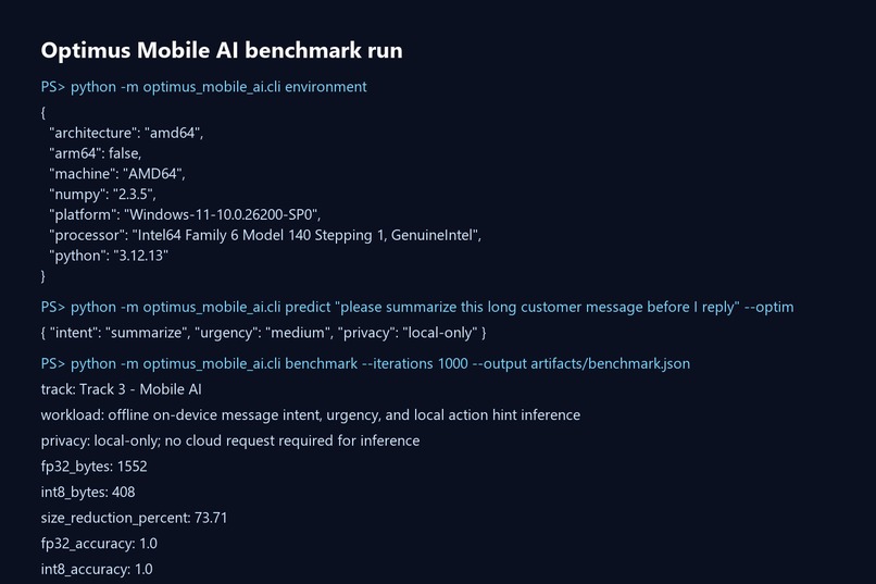 optimus-mobile-ai – screenshot 2