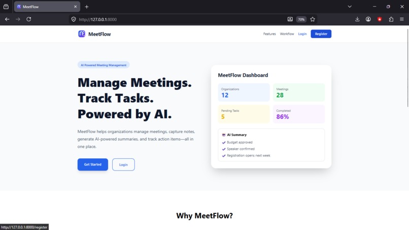 MeetFlow – AI Meeting Intelligence Platform – screenshot 1