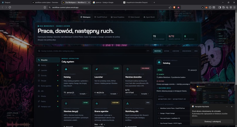 Osa Workspace — Workflow Control Plane – screenshot 1