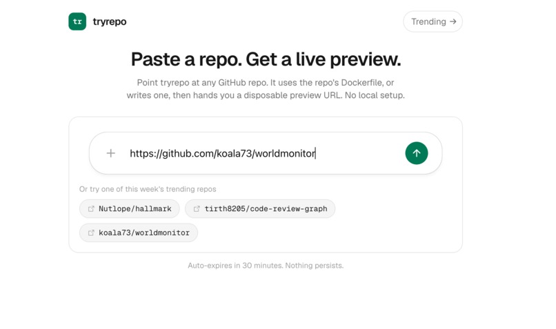 TryRepo – screenshot 1