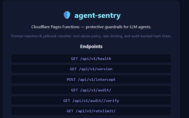 AgentSentry: LLM Agent Security Gateway – screenshot 1