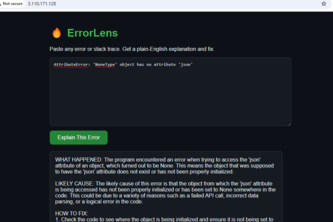 ErrorLens -Plain English Error Explainer