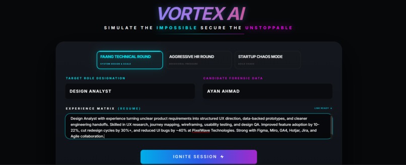 VORTEX AI: An Interview simulator – screenshot 2
