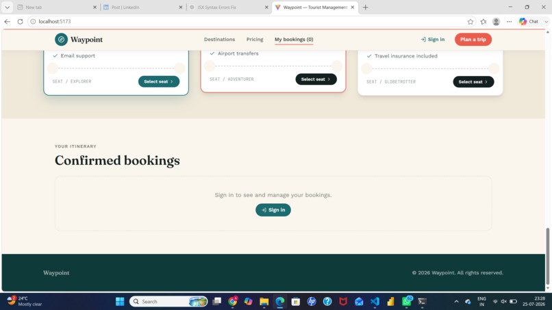 tourist Management System – screenshot 1