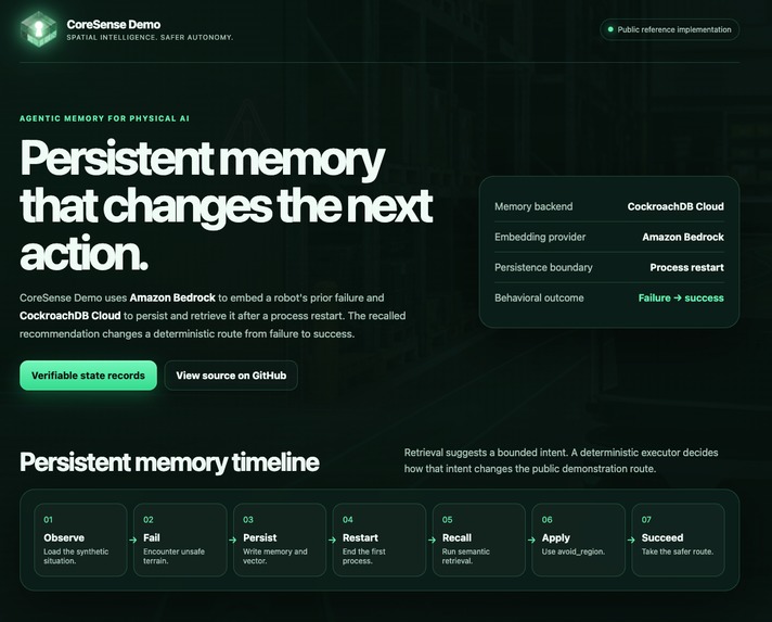 CoreSense: Distributed Memory Fabric for Physical AI – screenshot 2