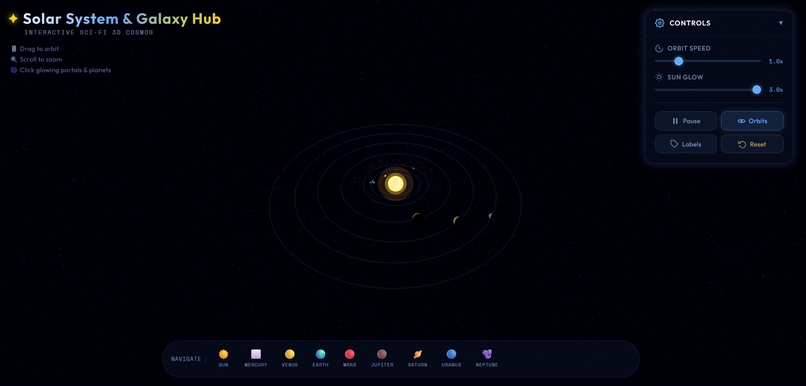 Solaris 3D: Interactive Solar System & Galaxy Hub – screenshot 1