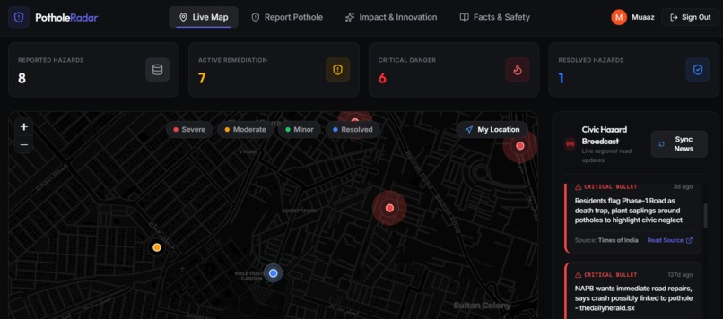 PotholeRadar – screenshot 1